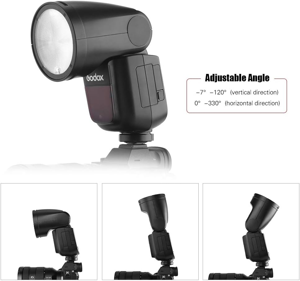 Godox V1S Professional Camera Flash Speedlite Speedlight Round Head Wireless 2.4G Fresnel Zoom Compatible with Sony Cameras for Wedding Portrait Studio Photography