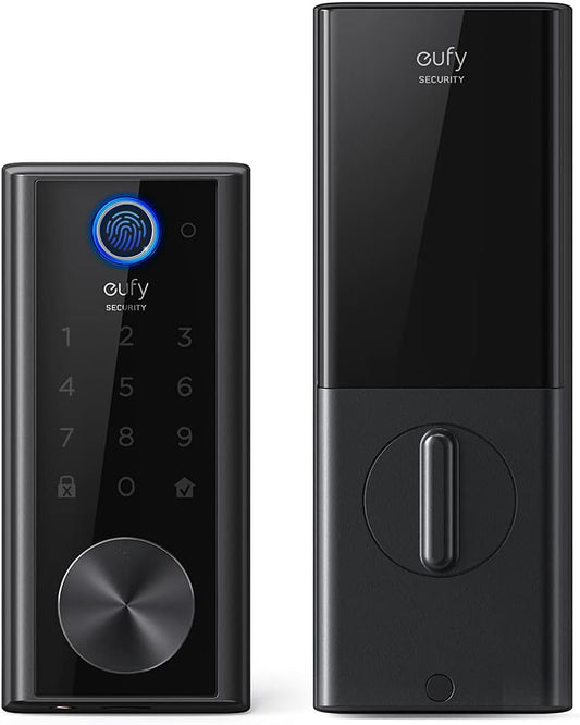 eufy Security E130 Smart Lock Touch, Fingerprint Keyless Entry Door Lock, Bluetooth Electronic Deadbolt, Touchscreen Keypad, IP65 Weatherproofing, Compatible with Wi-Fi Bridge (Sold Separately) - PuriLite