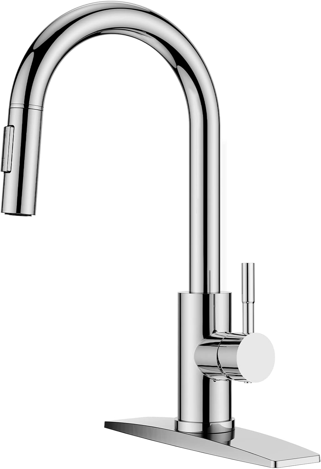 FORIOUS Kitchen Faucet with Pull Down Sprayer, Stainless Steel Single Handle Classic Sink Faucet 1 Or 3 Hole, Dual Function Faucet for Farmhouse, Camper, Laundry, Rv, Bar, Mattle Black