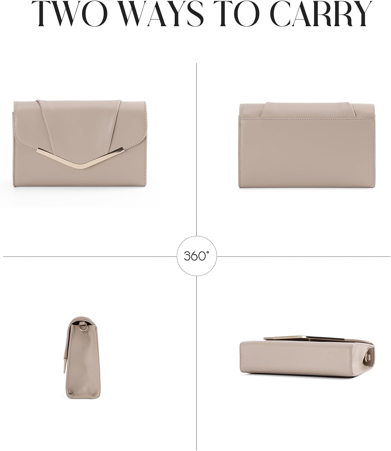 Vaschy Clutch Purse for Women,Fashion Envelope Evening Small Formal Handbag Fold-over Crossbody Shoulder Bag Wedding,Party