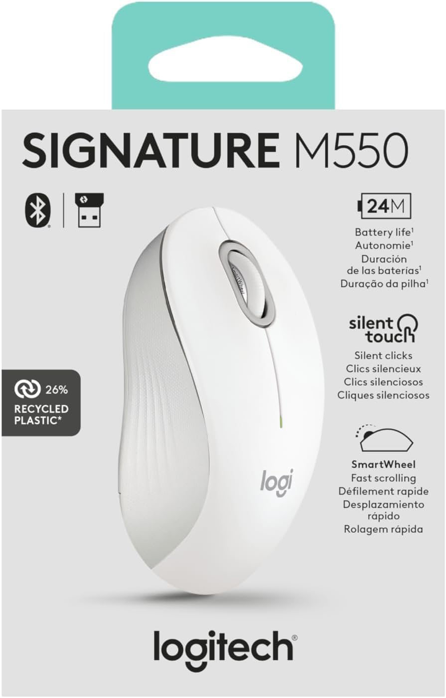Logitech Signature M650 L Full Size Wireless Mouse - For Large Sized Hands, 2-Year Battery, Silent Clicks, Customizable Side Buttons, Bluetooth, for PC/Mac/Multi-Device/Chromebook - Black