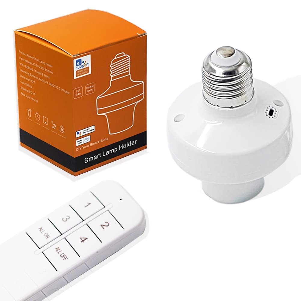 Purilite Select Smart WiFi Light Socket Kit – 4-Pack with Remote & App Control, Alexa & Google Compatible, Timer & Group Function
