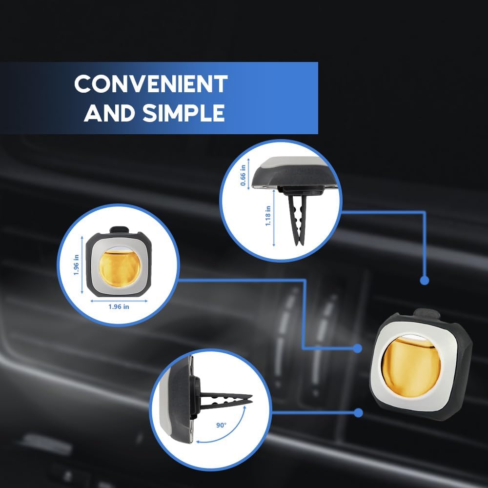 Air Jungles New Car Scent Car Air Freshener Clip, 6 Car Freshener Vent Clips, 4ml Each, Long Lasting Air Freshener for Car, Up to 180 Days Car Refresher Odor Eliminator
