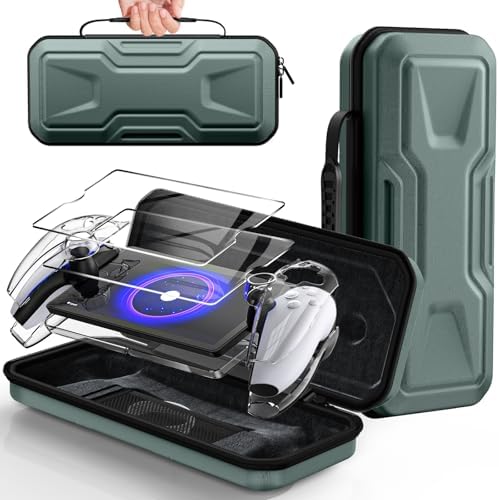 FYOUNG Carrying Case Accessories for PlayStation Portal, Full Protection Bundle with Tempered Glass Screen Protector, Protective Cover, Hard Shell Portable Travel Bag for PS5 Portal Remote Player