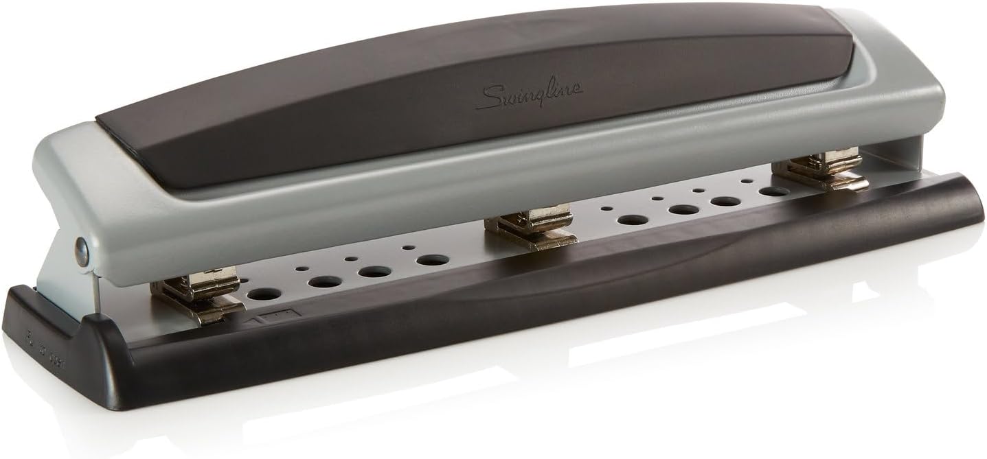 Swingline Precision Pro Desktop 2 Or 3 Hole Punch, 10 Sheet Capacity, Black And Silver (A7074037A)