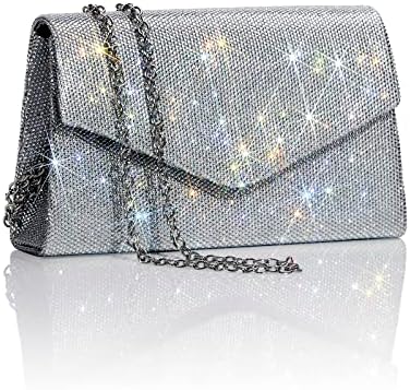 GEGELE Women's Sparkly Evening Bags Glitter Rhinestone Clutch Purse for Party Prom Wedding