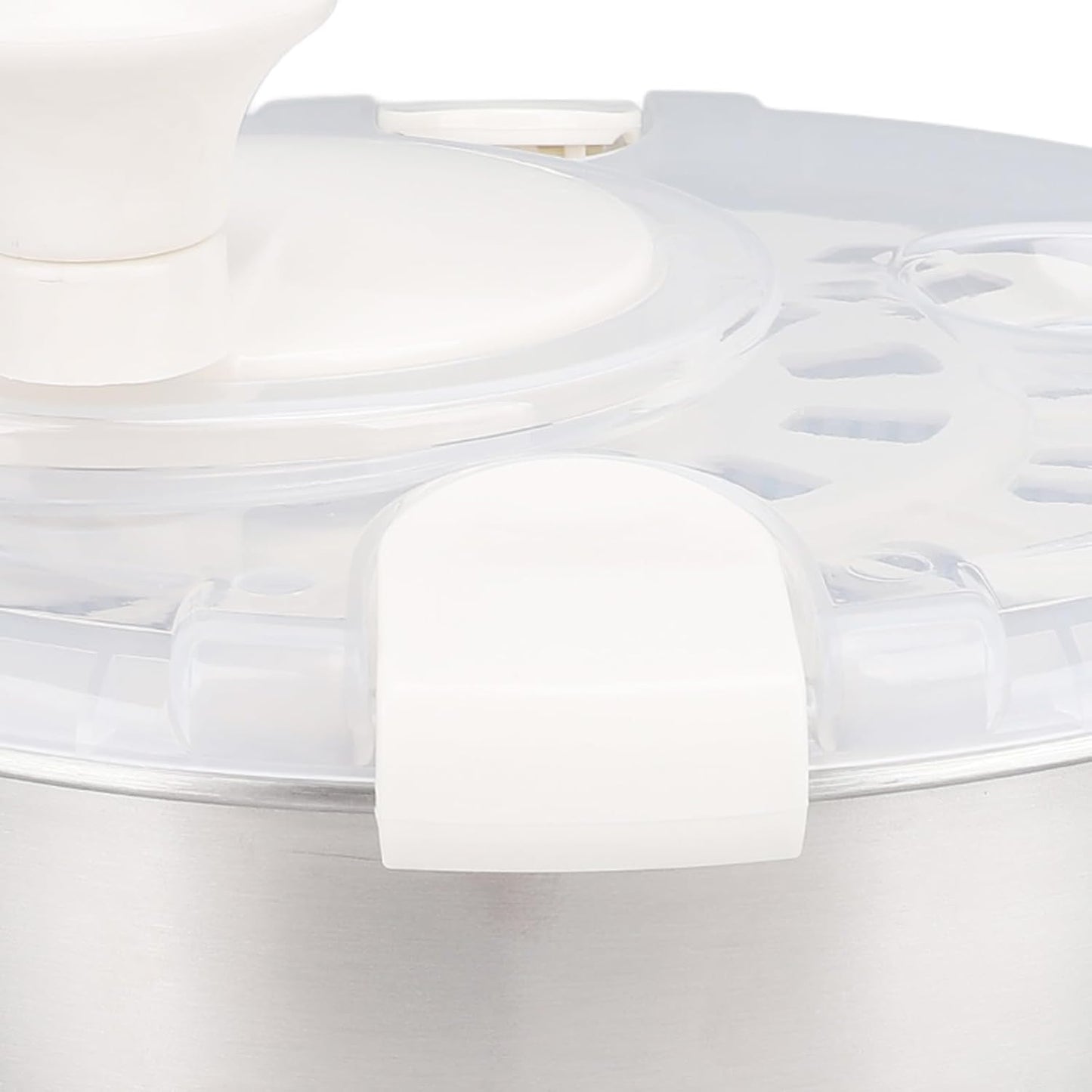 Stainless Steel Salad Spinner, Quick and Easy Vegetable Washer Lettuce Spinner with Transparent Lid and Drain Bowl Colander