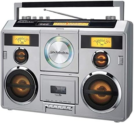 Sound Station Portable Stereo with Bluetooth/CD/AM-FM Radio/Cassette Recorder (Silver)