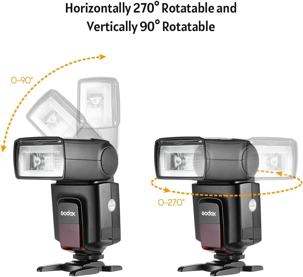 Godox Camera Flash Speedlite with 2.4G Wireless Trigger + 12 * Flash Gels + Diffuser 1/20000S Recycle Time 3 Modes Compatible with Canon Sony Nikon Fujifilm Olympus Cameras with Hot Shoe Mount