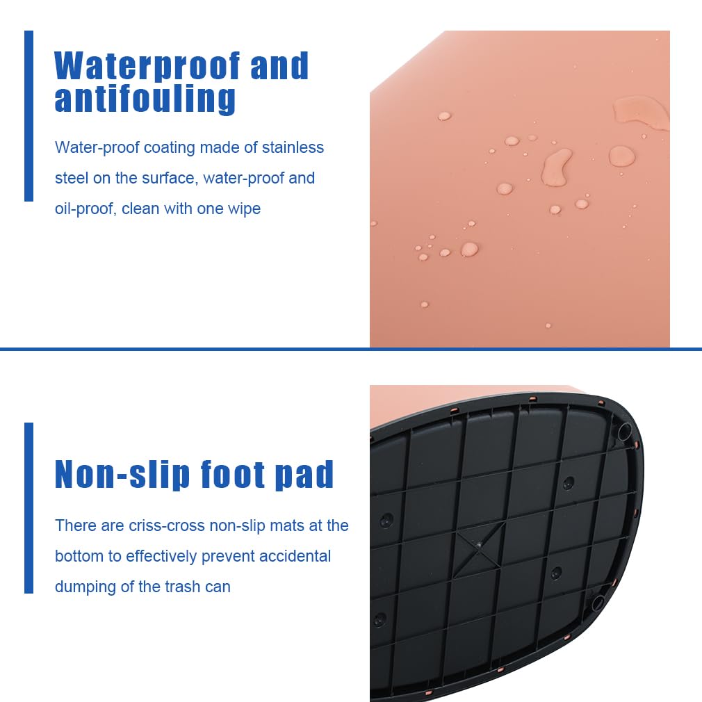 13 Gallon 50 Liter Garbage Can Kitchen Trash Can with Lid Automatic Sensor Touch Free Stainless Steel Waste Bin for Bathroom Bedroom Home Office,Black