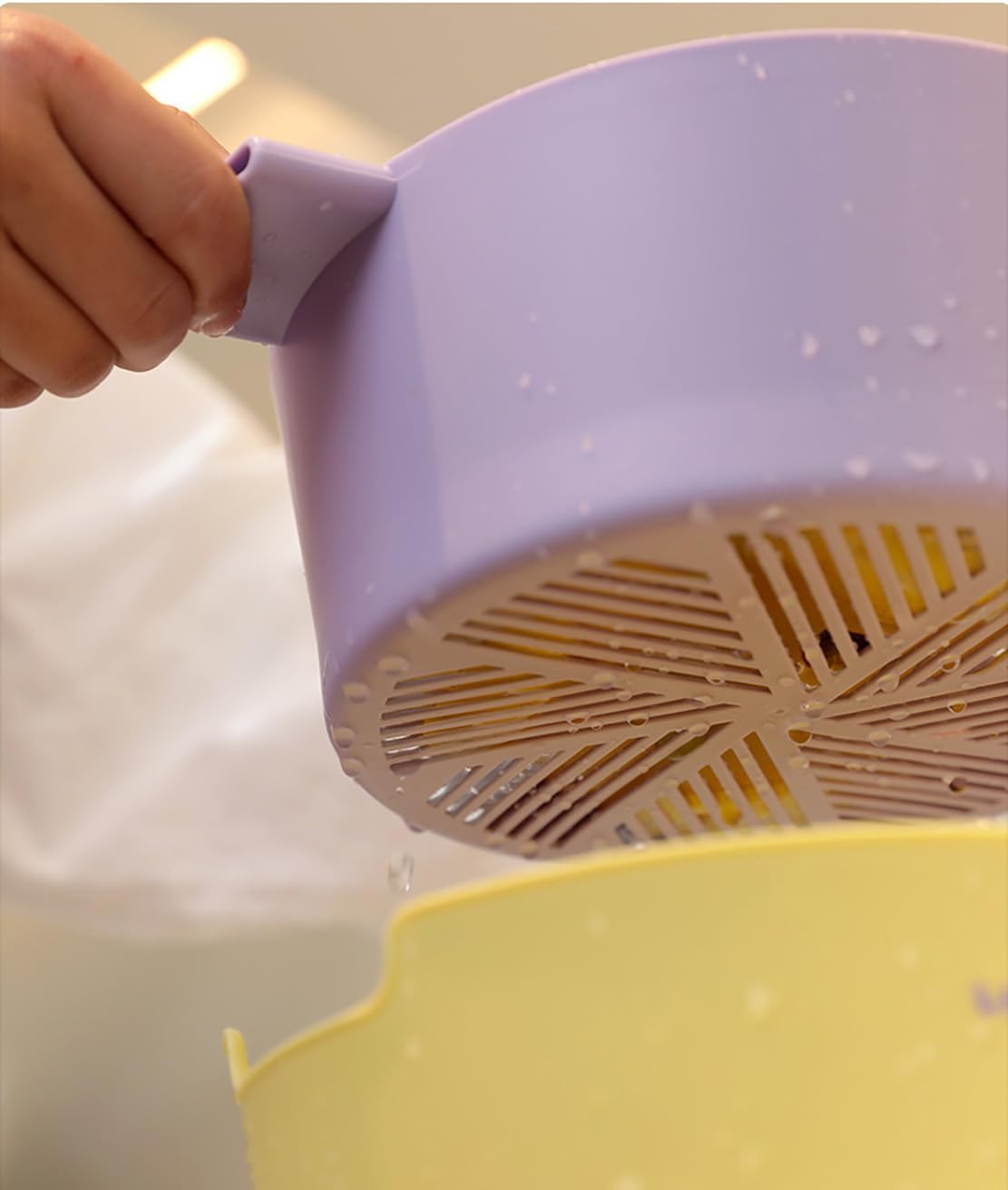 Kitchen Washbas Food Strainer Drain Basket Rotating Drainer Double-Layer Basin Vegetable Fruit Washing Strainer