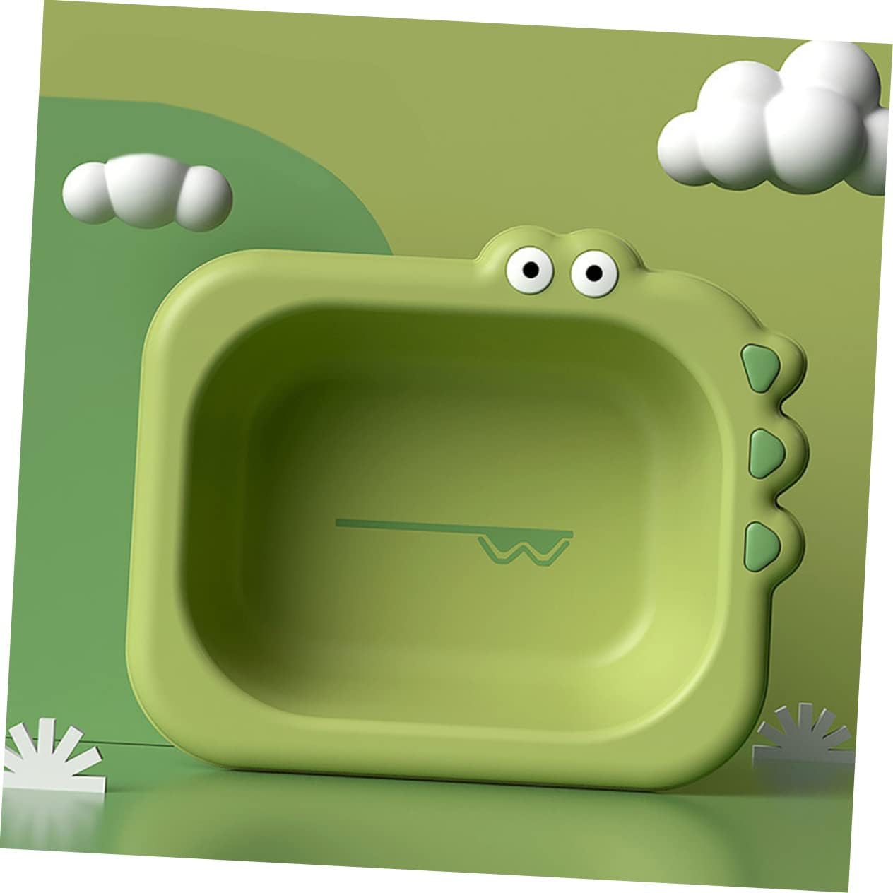 ERINGOGO Large Green Baby Wash Basin for Infants Portable Cartoon Boys and Girls Bath Tub Suitable for Newborns and Toddlers