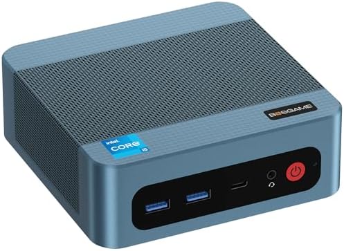 BOSGAME Mini PC Intel Core i5 12600H(12C/16T, up 4.5GHz), 32GB DDR4 RAM 512GB PCIe SSD, Mini Desktop Computers Dual LAN/4x USB3.2/WiFi6E/BT5.2/HDMI+DP+USB-C/4K Triple Display