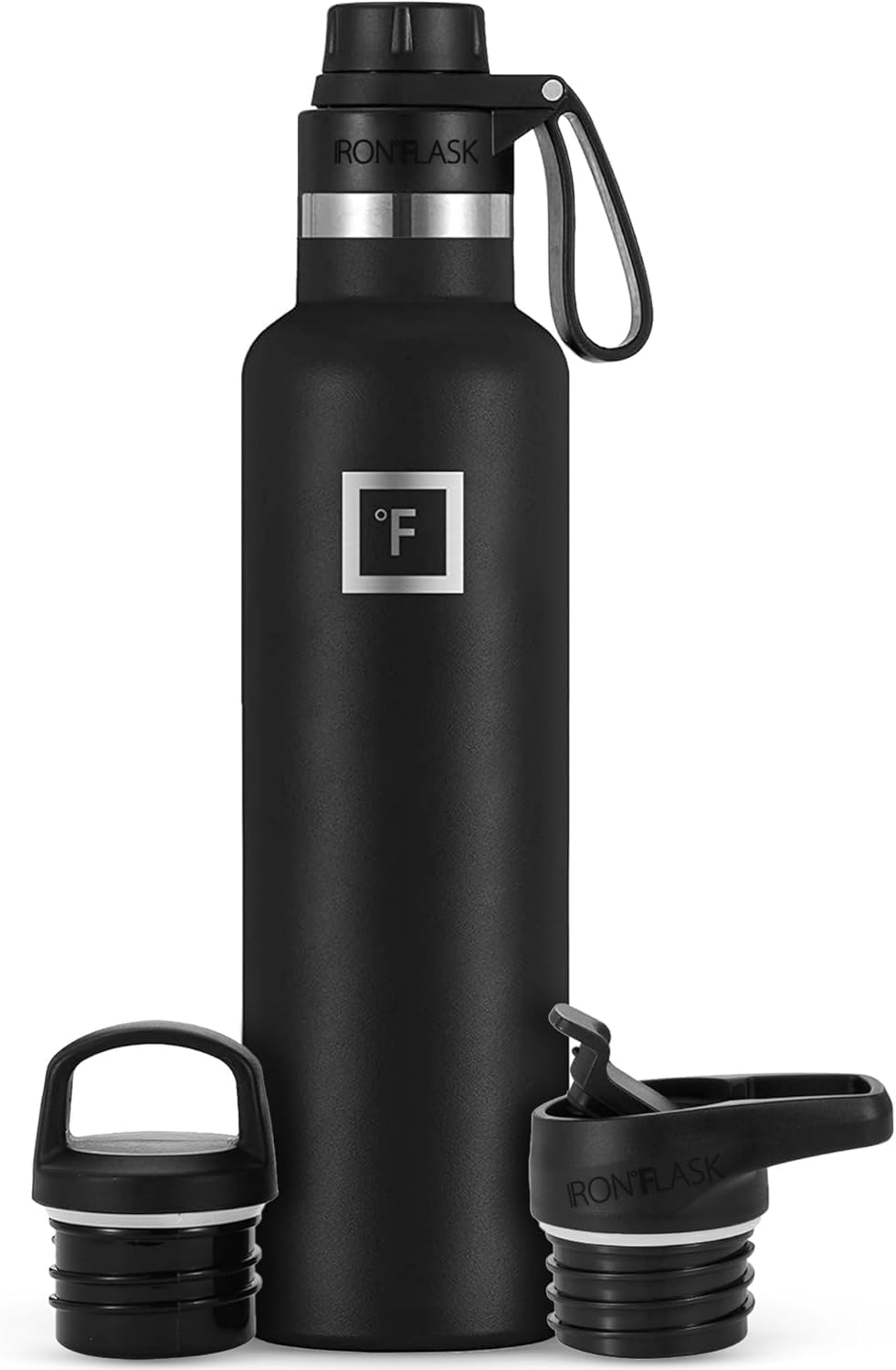 Camping & Hiking Hydration Canteens - 24oz 3 Lids (Narrow Straw/Spout Lid) Leak Proof Vacuum Insulated Stainless Steel - Hot & Cold Double Walled Sports Water Bottle