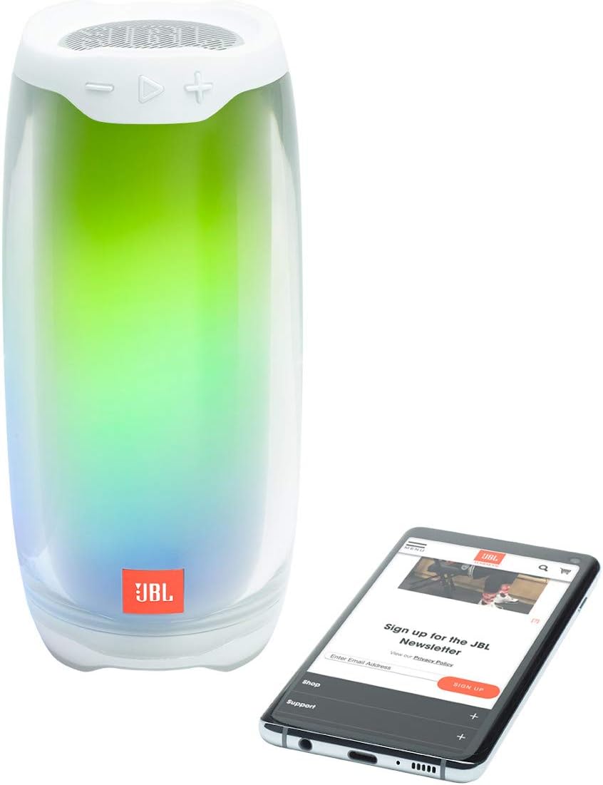 JBL Pulse 4 Portable Waterproof Wireless Bluetooth Speaker with 360 Sound, Light Show and up to 12 Hours of Battery Life - Black