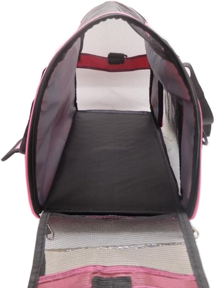 ZaneSun Cat Carrier,Soft-Sided Pet Travel Carrier for Cats,Dogs Puppy Comfort Portable Foldable Pet Bag Airline Approved (Small Rosered)