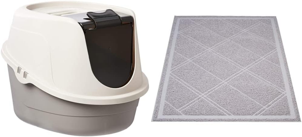 No-Mess Hooded Enclosed Cat Litter Box, Large, Multicolor, 24 in x 18 in x 17 in
