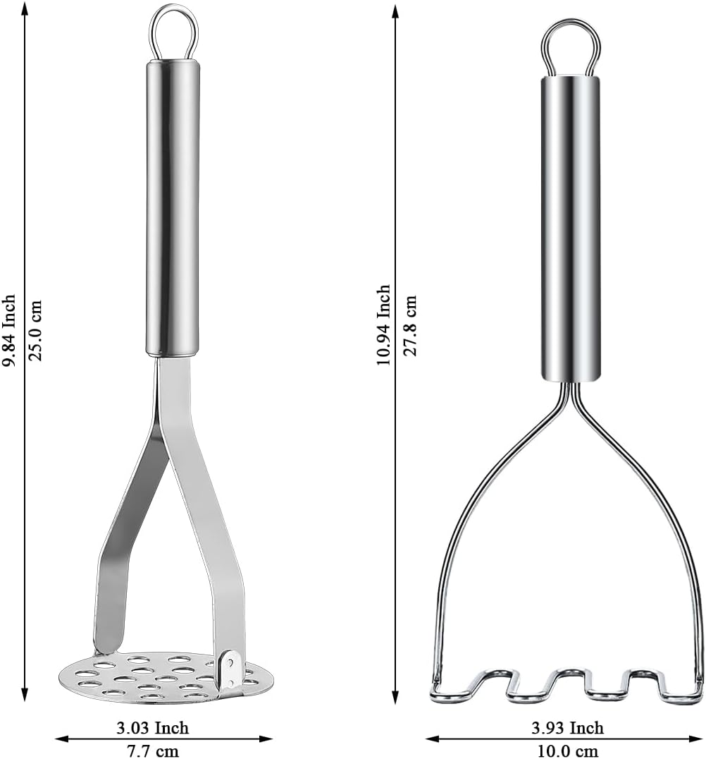 Purilite Select Dual-Head Stainless Steel Potato Masher Set