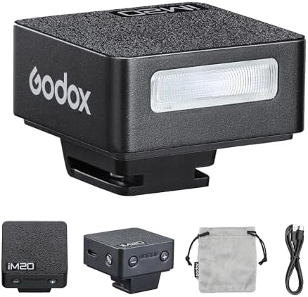 Godox IM20/IM22 Mini Camera Flash,3s Recycle Time,440 Full Power Flash Time Built in Lithium Battery for Fuji,for Canon,for Nikon,for Sony, for Olympus Camera (im22)