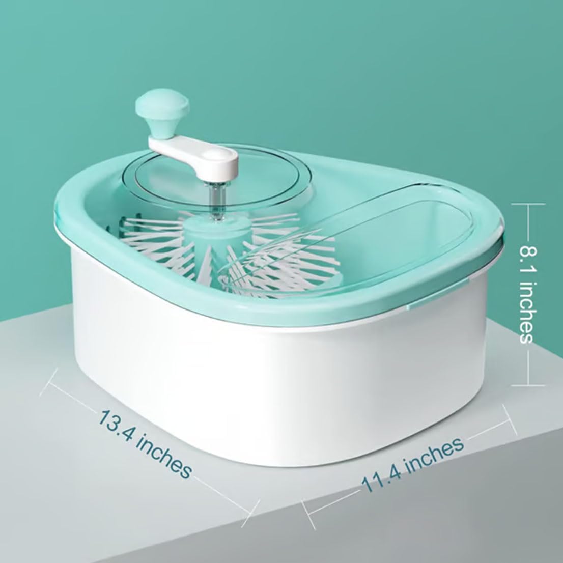 Fruit Cleaner Spinner, Fruit Cleaner Spinner with Brush, Fruit Washer Spinner Bowl, Portable Fruit Cleaner Bowl, Fruit and Vegetable Washing Machine with Lid for Kitchen (Blue)
