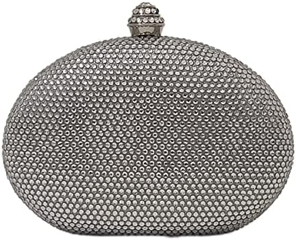 HUANG ZHUANG Egg Shape Crystal Clutch Purse Rhinestone Evening Bag for Women Party Wedding Cute Handbag