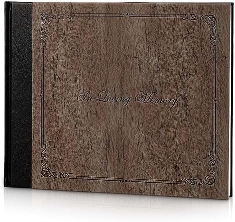 Funeral Guest Book for Memorial Service,Celebration of Life Guest Book for Funeral,Memorial Service Guest Book with 144 Pages, Brown 8X10″