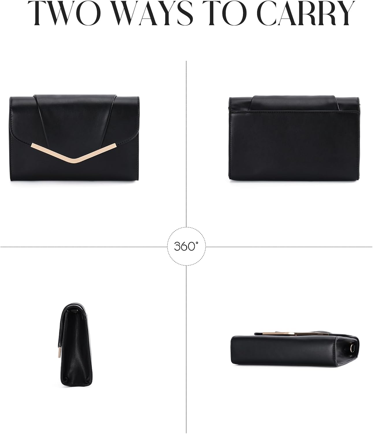 Vaschy Clutch Purse for Women,Fashion Envelope Evening Small Formal Handbag Fold-over Crossbody Shoulder Bag Wedding,Party