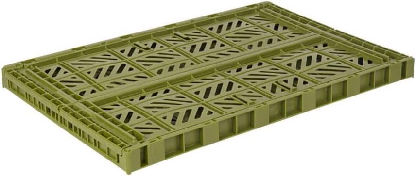 AYKASA Collapsible Storage Bins, Plastic Crate for Storage, Collapsible Crate, Utility Stackable Box (Small, Arctic blue)