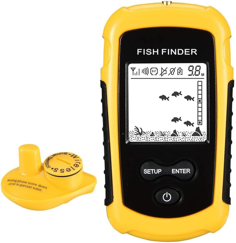 LUCKYLAKER Sonar Handheld Fish Finder Transducer Portable Water Depth Finder Boat Kayak Wireless Transducer Fish Finders