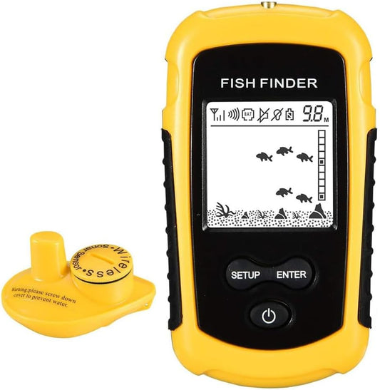 LUCKYLAKER Sonar Handheld Fish Finder Transducer Portable Water Depth Finder Boat Kayak Wireless Transducer Fish Finders