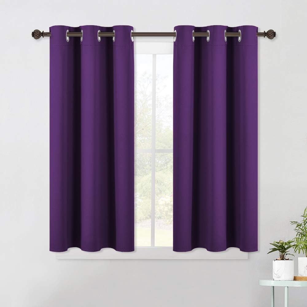 NICETOWN Blackout Curtains 2 Panels for Bedroom- Thermal Insulated Grommet Blackout Curtains 63 Inches Long for Living Room/Kitchen Rideaux occultants (2 Panels, W42 x L63 -Inch,Grey) - PuriLite