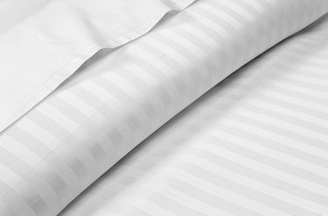 Linen Sheets 100% Egyptian Cotton- Twin-XL Sheet Set 4 Piece- 1000 Thread Count- Fits Upto 18" Deep Pocket- Long Staple Cotton Bedding, Sateen Weave-Light Blue Solid