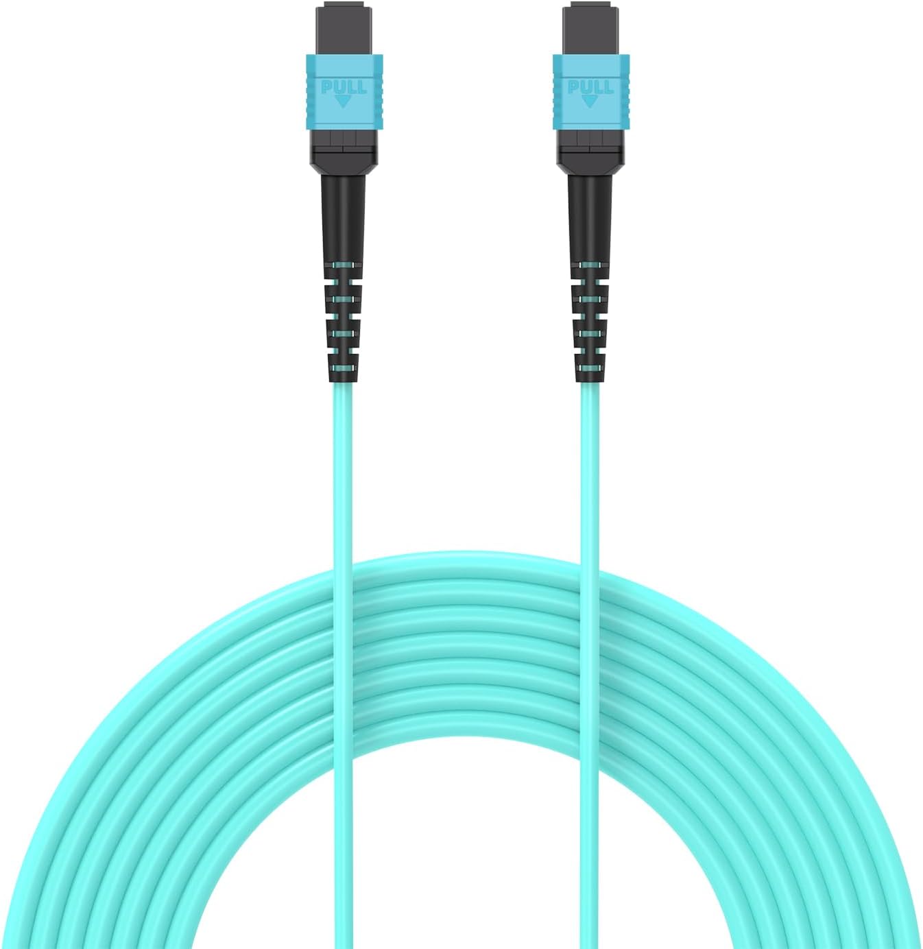 Jeirdus MPO-MPO Patch Cord, OM3 Multimode Fiber, 8-core Fiber for QSFP+ Transceivers, 30-Meter(100ft) 8 Strands