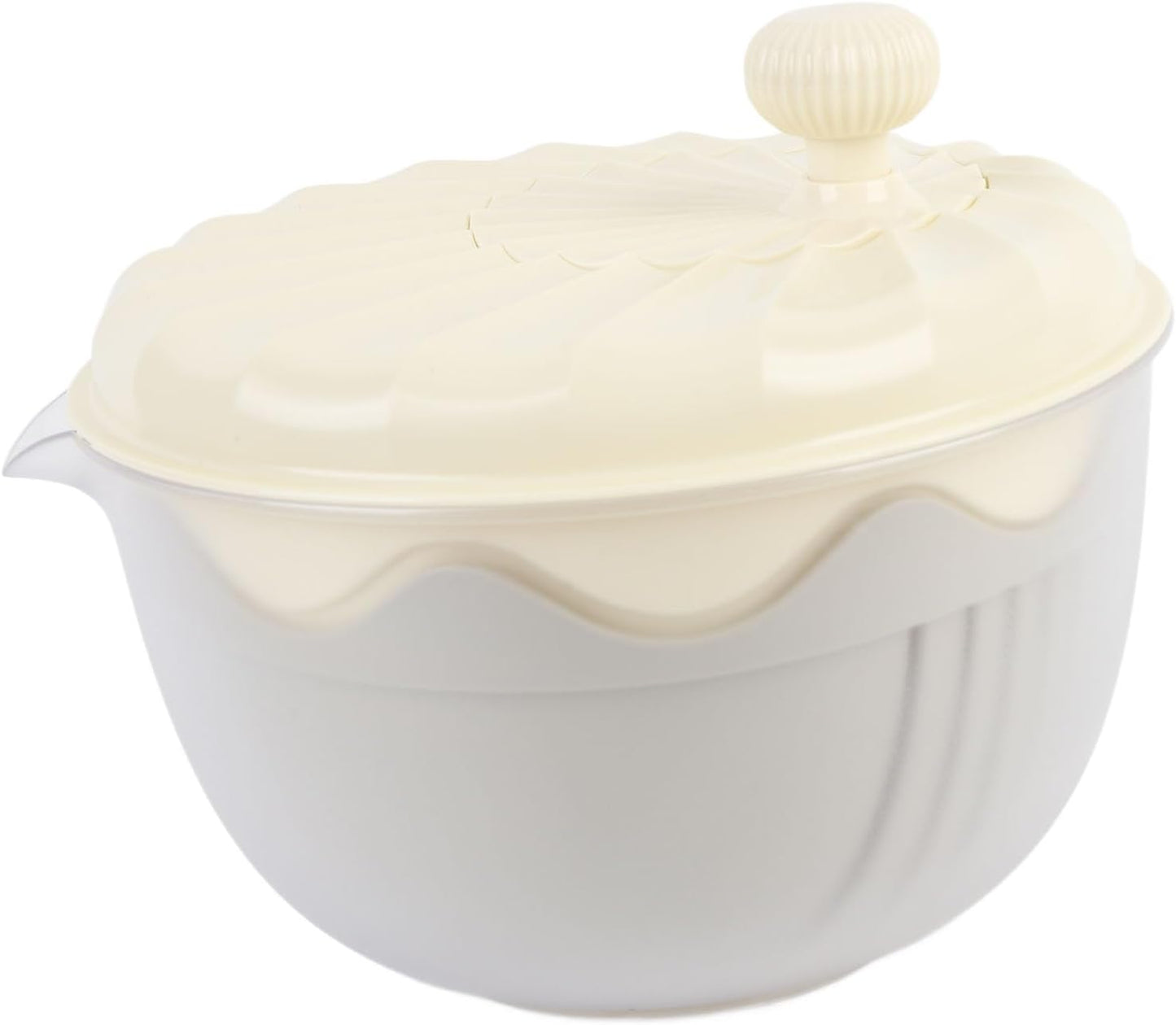Yosoo Salad Spinner Efficient Multifunctional Vegetable Washer and Salad Chopper for Home Kitchen (Beige)