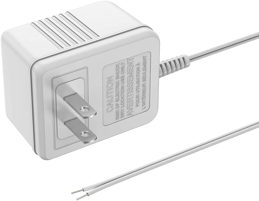 Xwartre Thermostat C Wire 24V Transformer, White Adapter Compatible with Honeywell, Nest, Emerson, Ecobee, Wyze Thermostat and Most Doorbells (7.9m Power Cable)