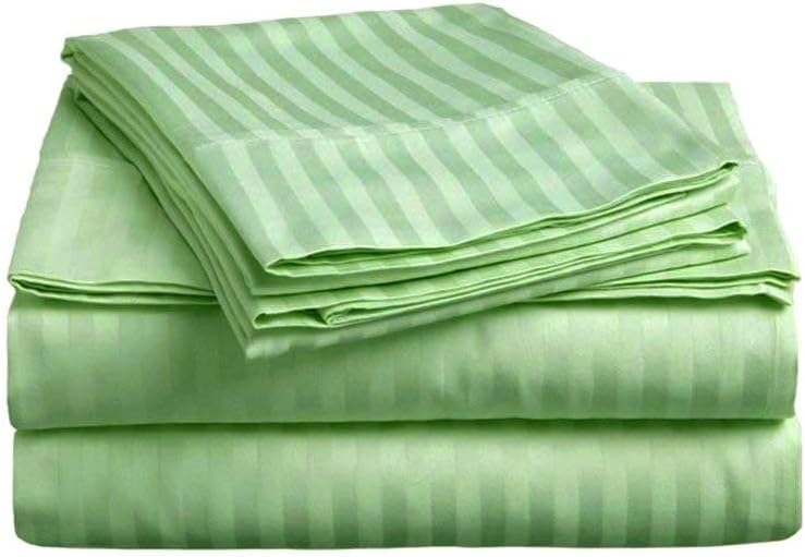 Linen Sheets 100% Egyptian Cotton- Twin-XL Sheet Set 4 Piece- 1000 Thread Count- Fits Upto 18" Deep Pocket- Long Staple Cotton Bedding, Sateen Weave-Light Blue Solid