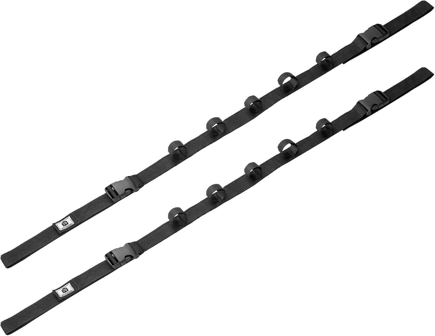 Raynesys 2 Pack Vehicle Fishing Rod Holder, Car Adjustable Fishing Rod Holder Fishing Rod Rack, Easy Install Fishing Car Rod Carrier Belt Strap for Long Travel and Fishing for SUV, Wagons, Van, Black