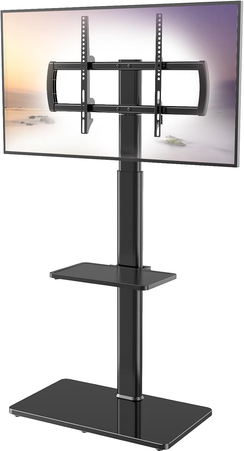 Universal TV Stand with Mount 80 Degree Swivel Height Adjustable and Tilt Function for 27 to 65 inch LCD, LED OLED TVs,HT1002B