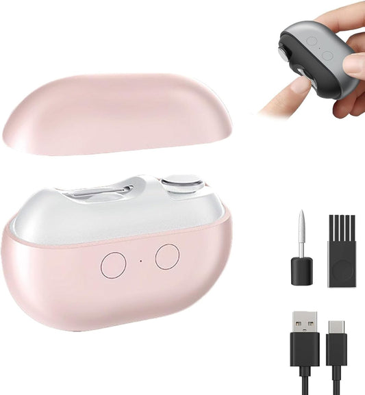 Fanyil Easyclip Smart Nail Clipper, 3-in-1 Electric Nail Clipper, with LED Light and Debris Collector, Portable, Suitable for Home Travel and Gift Giving (Pink)