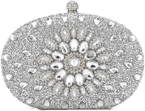Crystal Women Evening Clutch Rhinestone Bag Bling Purse Glitter Radiant Shouder bag for Christmas Bridal Wedding Party