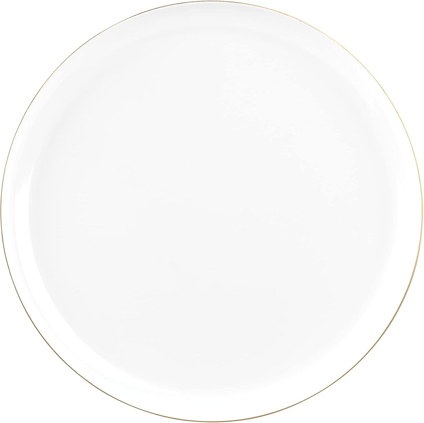 PLASTICPRO [30 Pack 10.7'' Christmass Green Plastic Party Plates Edge Collection Premium heavyweight Elegant Disposable Tableware Dishes