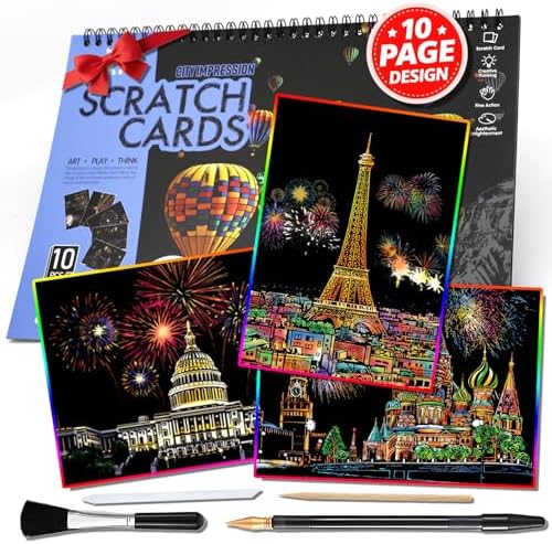 Purilite Select 20 PCS Cityscape Scratch Art Book