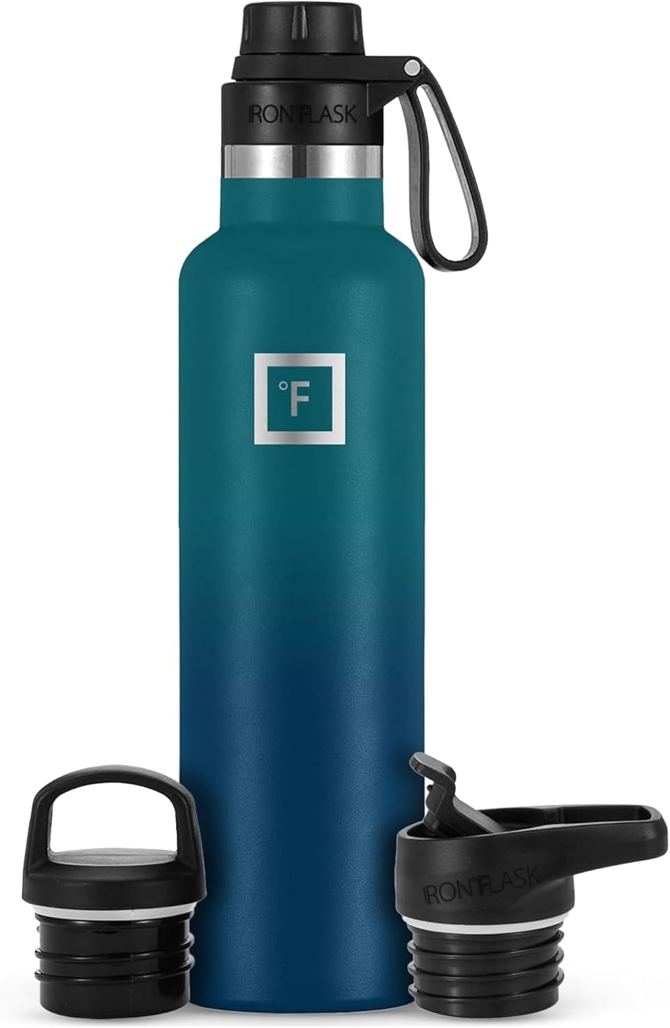 Camping & Hiking Hydration Canteens - 24oz 3 Lids (Narrow Straw/Spout Lid) Leak Proof Vacuum Insulated Stainless Steel - Hot & Cold Double Walled Sports Water Bottle