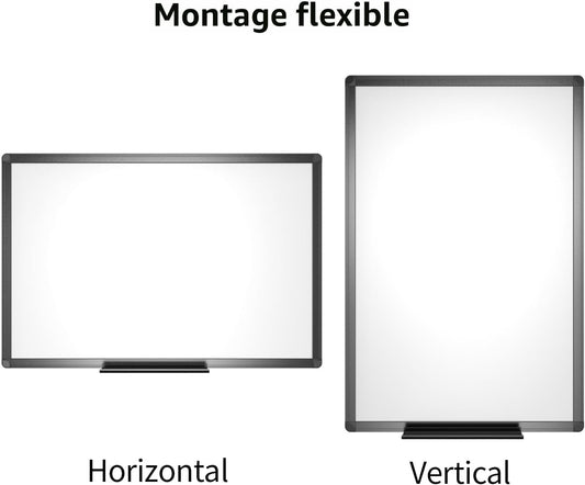 VIZ-PRO Tableau blanc magnétique effaçable à sec, 91,4 x 61 cm, cadre en aluminium noir