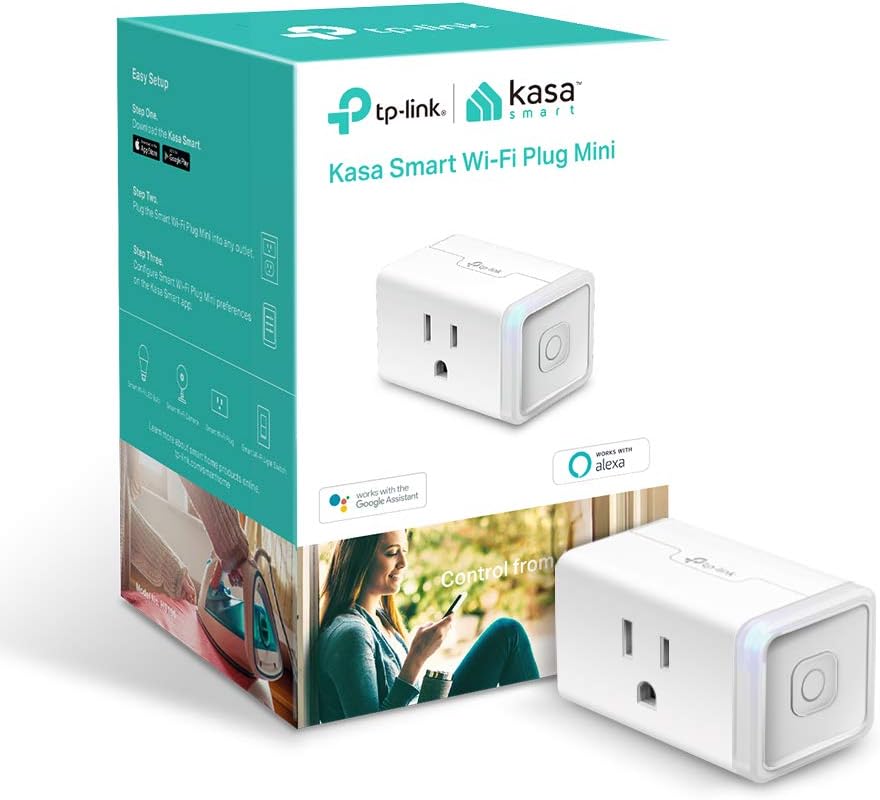 Kasa Smart Plug Mini by TP-Link (HS103P2) - Smart Home WiFi Outlet Works with Alexa, Echo and Google Home, No Hub Required, Remote Control, 2.4GHz WiFi Required, 15 Amp, UL Certified, 2-Pack, White