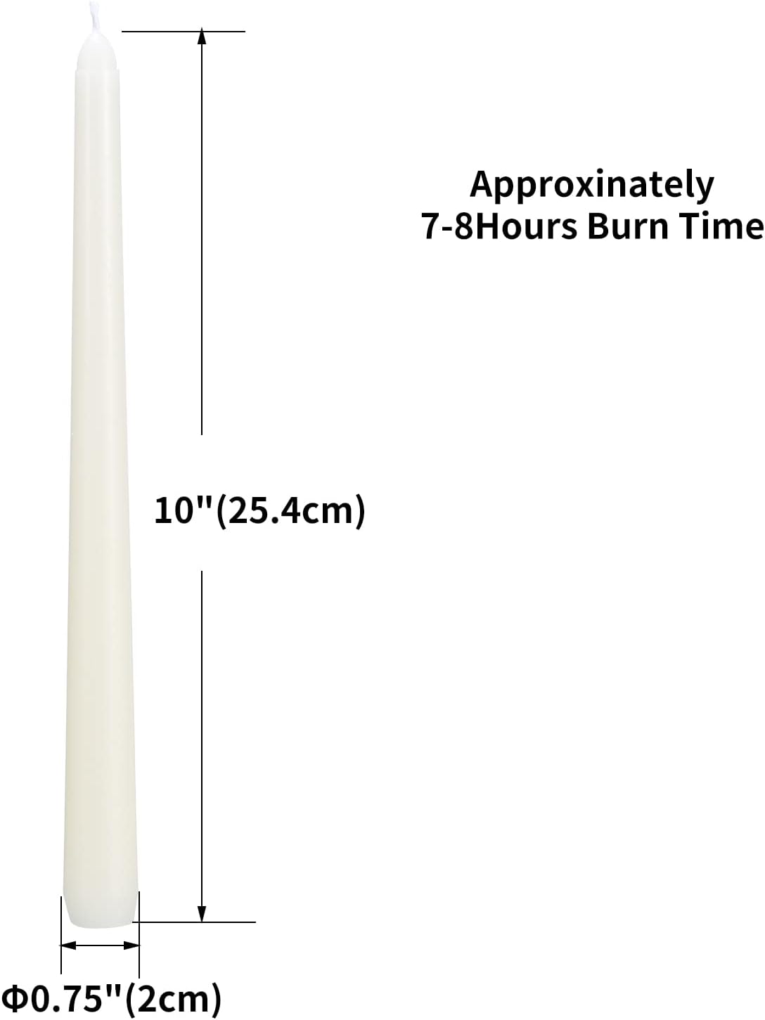 Purilite Select Unscented Ivory Taper Candles