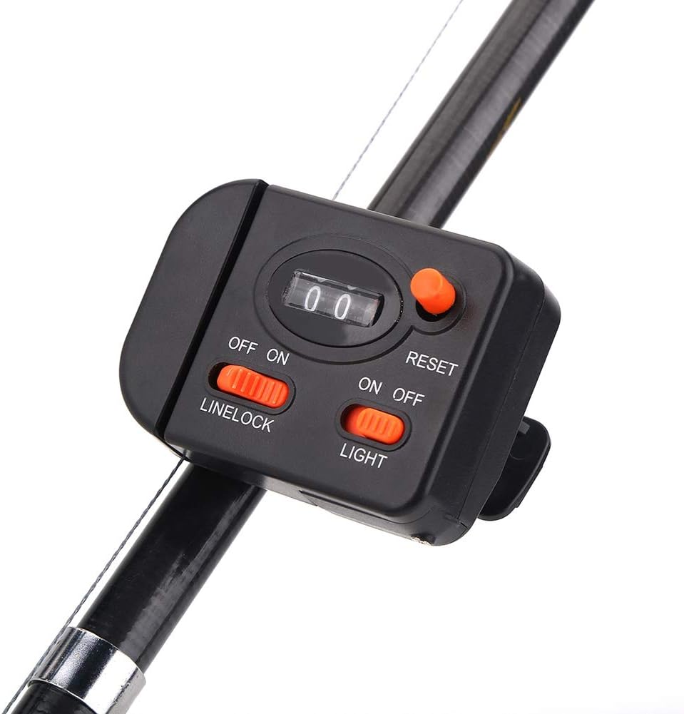 Fishing Line Counter, Professional Clip on Rod Fishing Line Counter, Depth Finder Digital Diaplay 99m for Ice Fishing Sea Fishing Kayak Fishing Boat Fishing