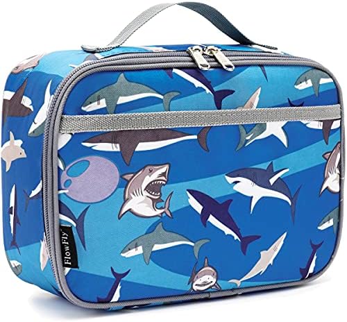 FlowFly Kids Lunch Box Insulated Soft Bag Mini Cooler Back to School Thermal Meal Tote Kit for Girls, Boys, Black