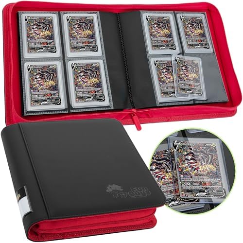 FunGuys Toploader Binder, Trading Card Binder Storage,128 4 Pocket Top Loader Pokemon Binder, Card Collection Yugioh Cards, MTG, TCG, Folders for Trading Cards