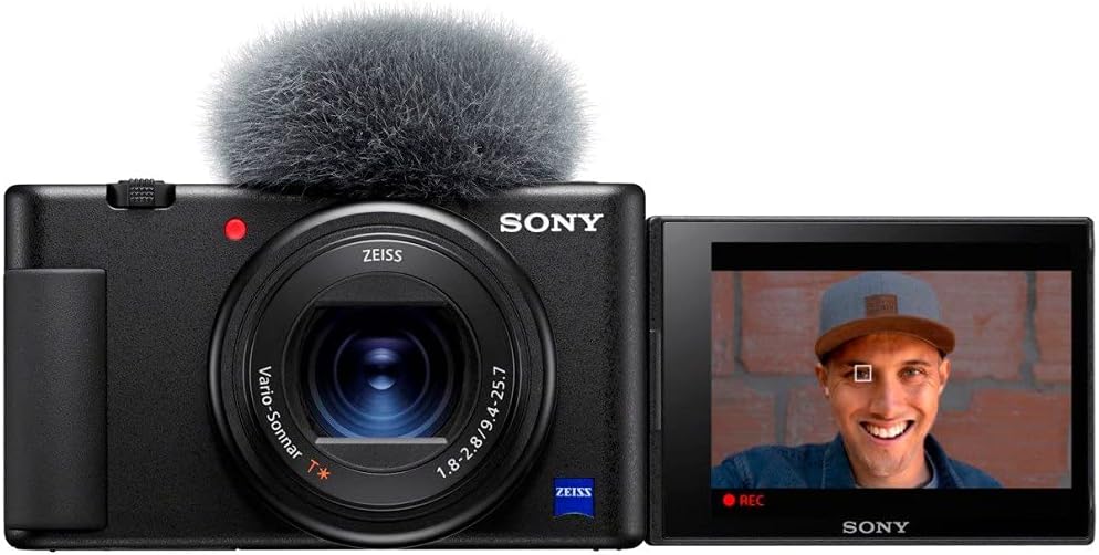 Sony ZV-1 Digital Camera for Content Creators, Vlogging and YouTube with Flip Screen, Built-in Microphone, 4K HDR Video, Touchscreen Display, Live Video Streaming, Webcam